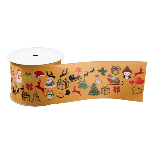 🎄✨ Kerstmis Feestelijke Gedrukte Satin Ribbon Rol Satijnen Lint (Spoel)