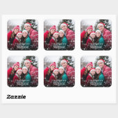 Kerstmis Feestelijke Glitters Fotobewerking Vierkante Sticker (Vel)