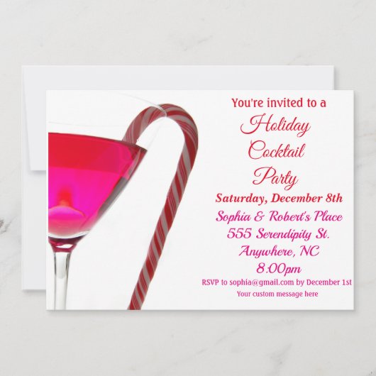 Kerstmis | Feestelijke Kerstborrel Elegante Rode K Kaart (Voorkant)