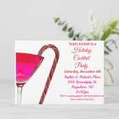 Kerstmis | Feestelijke Kerstborrel Elegante Rode K Kaart (Staand voorkant)