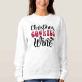 Kerstmis Feestelijke Kerstkoekjes Wijn Sweatshirt (Voorkant)