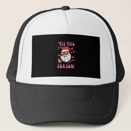Kerstmis Feestelijke Kerstman Het Is Tijd Trucker Pet (Voorkant)