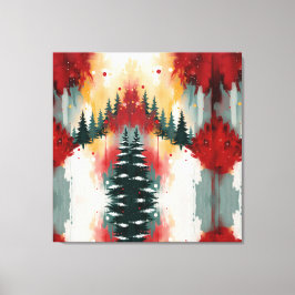 Kerstmis Feestelijke Kleuren Frequentie Abstract W Canvas Afdruk