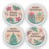 Kerstmis feestelijke labelcollectie sticker (Voorkant)