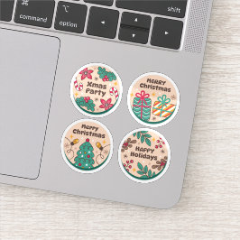 Kerstmis feestelijke labelcollectie sticker