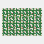 Kerstmis feestelijke lama's op groen inpakpapier vel (Voorkant)
