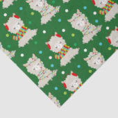 Kerstmis feestelijke lama's op groen tissuepapier (Detail)