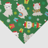 Kerstmis feestelijke lama's op groen tissuepapier (Detail)