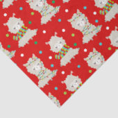 Kerstmis feestelijke lama's op rood tissuepapier (Detail)