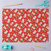 Kerstmis feestelijke lama's op rood tissuepapier (Craft)