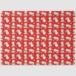 Kerstmis feestelijke lama's op rood tissuepapier