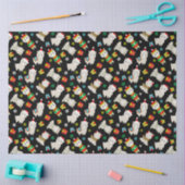 Kerstmis feestelijke lama's op zwart tissuepapier (Craft)