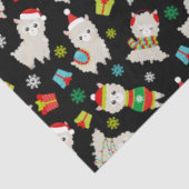 Kerstmis feestelijke lama's op zwart tissuepapier (Detail)