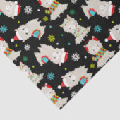 Kerstmis feestelijke lama's op zwart tissuepapier (Detail)