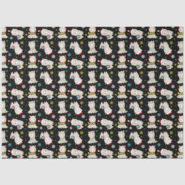 Kerstmis feestelijke lama's op zwart tissuepapier