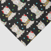 Kerstmis feestelijke lama's op zwart tissuepapier (Detail)