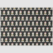 Kerstmis feestelijke lama's op zwart tissuepapier (Voorkant)