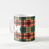 Kerstmis Feestelijke Plaid Custom Monogram Koffiemok (Voorkant links)