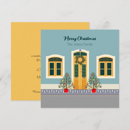 Kerstmis feestelijke Portugese huiskaart (Voorkant / Achterkant)