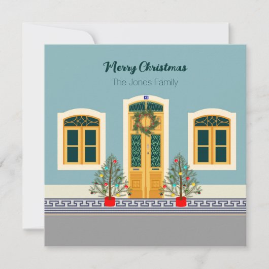 Kerstmis feestelijke Portugese huiskaart (Voorkant)