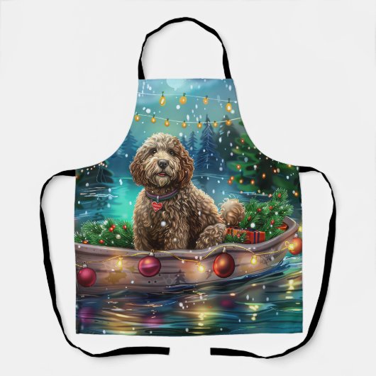 Kerstmis Feestelijke Reis van de Cockapoo Schort (Voorkant)