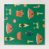 Kerstmis feestelijke tafel,  patroon. legpuzzel (Horizontaal)