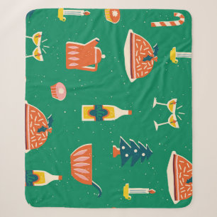 Kerstmis feestelijke tafel, patroon. sherpa deken