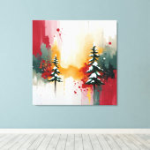 Kerstmis Feestkleuren Frequentie Abstract Winter Canvas Afdruk (Insitu (Houten vloer))