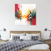 Kerstmis Feestkleuren Frequentie Abstract Winter Canvas Afdruk (Insitu (Slaapkamer))