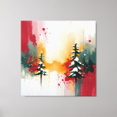 Kerstmis Feestkleuren Frequentie Abstract Winter Canvas Afdruk (Voorkant)