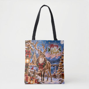 Kerstmis & Fel Kerstherten Boodschappentas Tote Bag