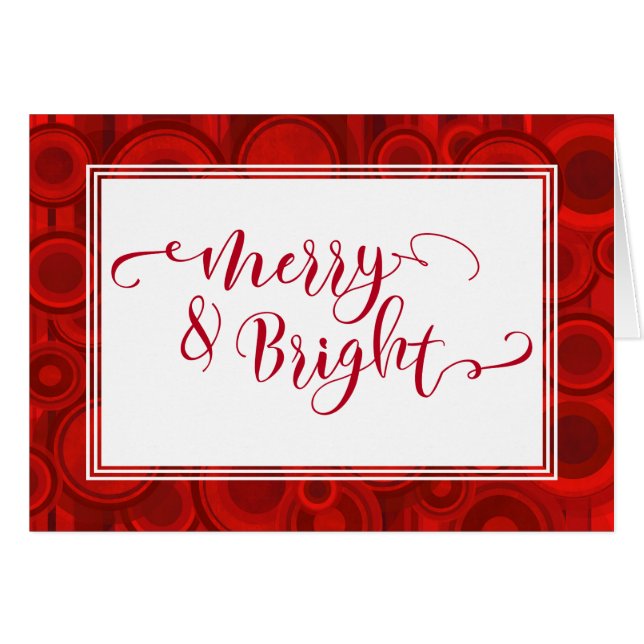 Kerstmis & Fel Rood Schrift met Cirkels & Strepen (Voorkant Horizontaal)