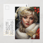 Kerstmis. Felicitaties.  Briefkaart (Voorkant / Achterkant)