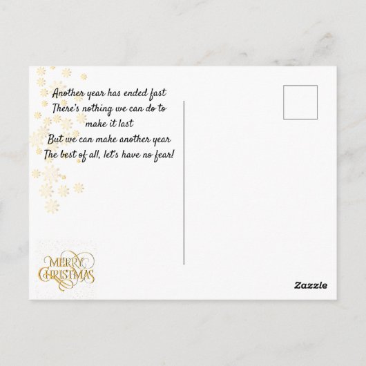 Kerstmis. Felicitaties. Briefkaart (Achterkant)