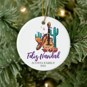 Kerstmis Feliz Navidad Cactus Sombrero Keramisch Ornament