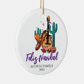 Kerstmis Feliz Navidad Cactus Sombrero Keramisch Ornament (Rechts)