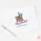 Kerstmis Feliz Navidad Cactus Sombrero Ronde Sticker (Envelop)