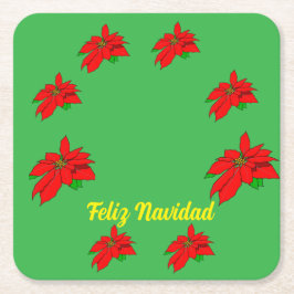 Kerstmis Feliz Navidad Papieren Onderzetter