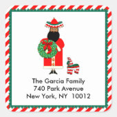 Kerstmis Feliz Navidad Vierkante Sticker (Voorkant)