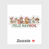 Kerstmis: Feliz Navidog Sticker (Vel)