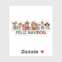 Kerstmis: Feliz Navidog Sticker