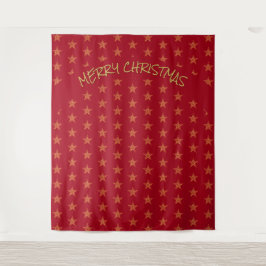 Kerstmis | Festief | Gouden sterren | RODE Achterg Wandkleed