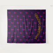 Kerstmis | Festieve Boom | Paarse Achtergrond Wandkleed (Voorkant (horizontaal))