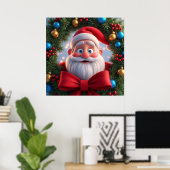 Kerstmis Festieve Cartoon Kerstman Poster (Thuiskantoor)