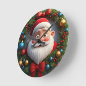 Kerstmis Festieve Cartoon Kerstman Ronde Klok (Hoek)