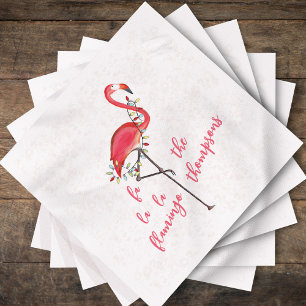 Kerstmis Festive Flamingo String Lights Napk Servet