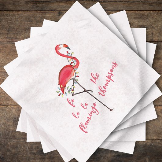 Kerstmis Festive Flamingo String Lights Napk Servet