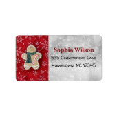 Kerstmis Festive Gingerbrood Man Cookie Etiket (Voorkant)
