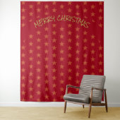 Kerstmis | Festive | Gouden sterren | RODE Achterg Wandkleed (In situ)