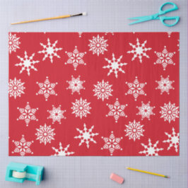 Kerstmis Festive Rood & Witte Sneeuwvlokken Sterre Tissuepapier
